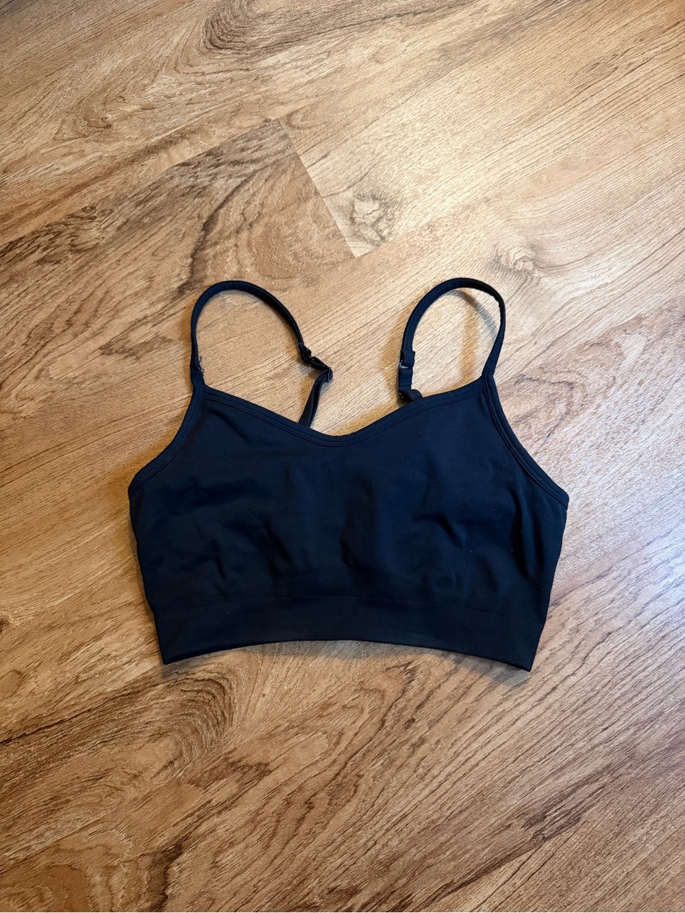 Athleta Black Seamless Crop Bralette